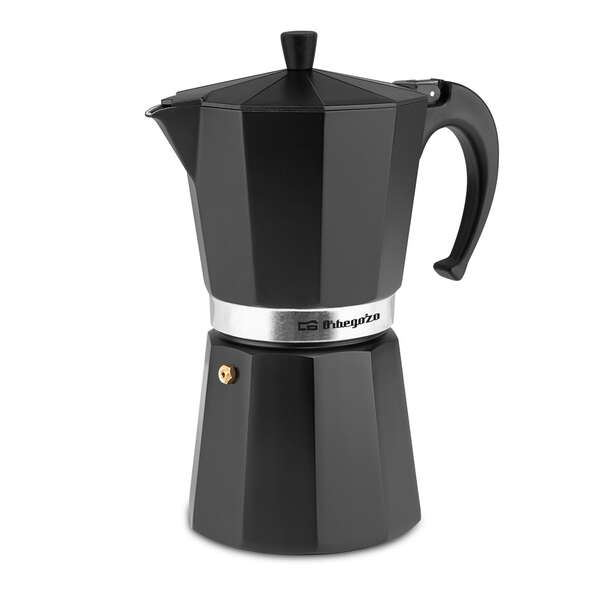 orbegozo kfn 1210 cafetera de aluminio negra capacidad para 12 tazas mango ergonomico valvula de seguridad facil de limpiar diseño atractivo