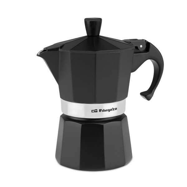 orbegozo kfn 310 cafetera de aluminio negra prepara 3 tazas de cafe en segundos mango ergonomico para mayor seguridad valvula de seguridad facil limpieza ideal para casa u oficina