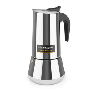 orbegozo kfi 1260 cafetera italiana de acero inoxidable capacidad para 12 tazas mango ergonomico compatible con estufas de gas electricas de ceramica e induccion