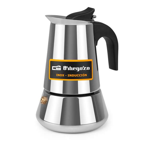 orbegozo kfi 260 cafetera de acero inoxidable maximo aroma en 2 tazas versatil para gas vitroceramica electrico e induccion practica y resistente