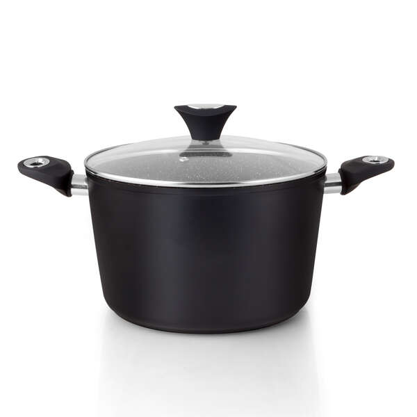 orbegozo cfh 3024 cacerola honda de aluminio forjado 6l de capacidad antiadherente mango ergonomico tapa de cristal templado