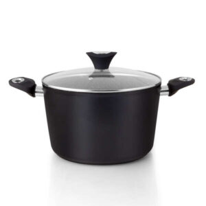 orbegozo cfh 3020 cacerola honda fundicook 3.5l de capacidad aluminio forjado antiadherente facil limpieza mango ergonomico tapa de cristal templado