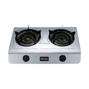 orbegozo fo 2700 hornillo a gas inox compacto y versatil 2 quemadores de triple corona encendido piezoelectrico para gas butano o propano