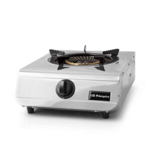 orbegozo fo 1710 hornillo a gas inoxidable quemador triple corona 4.3kw seguridad termopar encendido piezoelectrico compacto y versatil