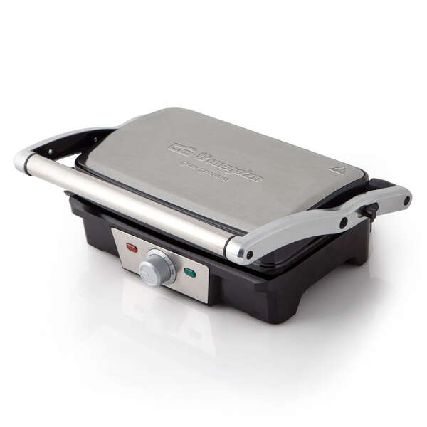 orbegozo 3800 grill inoxidable cocina sin aceite placas abatibles 180º termostato regulable placa antiadherente potencia 1500w