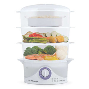 orbegozo co 4015 vaporera multifuncional cocina saludable y completa en un solo equipo temporizador de 60 minutos capacidad de 9 litros libre de bisfenol a potencia de 800w