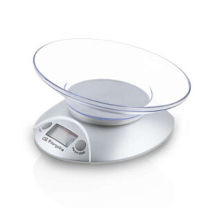 orbegozo pc 1009 bascula de cocina electronica display lcd bol transparente capacidad 3kg precision 1g unidades gr/kg/oz/lb bateria incluida