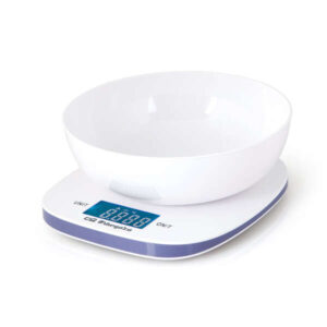 orbegozo pc 1014 peso de cocina electronico precision de 1g plataforma de cristal display lcd azul capacidad 5kg incluye bol de pesaje ideal para grandes cantidades