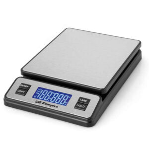 orbegozo pc 3100 bascula de cocina digital pantalla lcd capacidad 40kg conexion usb funcion tara superficie inox indicador sobrecarga apagado automatico