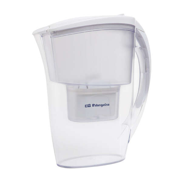 orbegozo jr 3025 jarra purificadora de agua tres cartuchos filtrantes capacidad total de 2.4 litros indicador de vida del filtro diseño ergonomico y practico