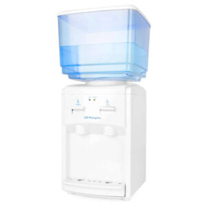 orbegozo da 5525 dispensador de agua fria capacidad 7 litros enfriamiento 8º 15º potencia 65w indicadores luminosos bandeja recoge gotas facil limpieza y rellenado