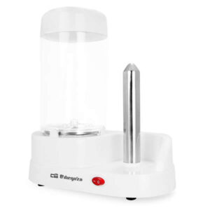 orbegozo pr 3500 maquina para perritos calientes hasta 6 salchichas punzon de acero inoxidable cubeta antiadherente recipiente desmontable facil de usar