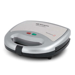 orbegozo sw 6000 sandwichera compacta para 2 sandwiches revestimiento antiadherente control de temperatura potencia 800w diseño compacto y facil almacenamiento