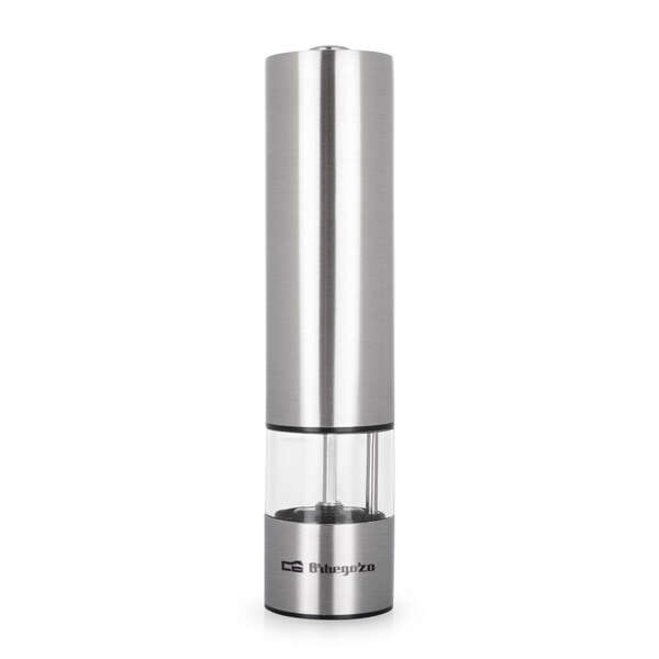 orbegozo molinillo pimienta y sal elegance alta precision regulable carcasa acero fino luz dosificacion optima manejo con una sola mano funciona con pilas estilo y funcionalidad en tu cocina