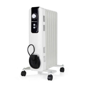 orbegozo rh serie radiador compacto potente y silencioso 3 niveles de potencia termostato regulable termofusible de seguridad luces led ruedas pivotantes y asa para transporte