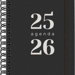 dohe grammar agenda escolar 25/26 espiral a6 dia pagina papel 80g/m2 cubierta de polipropileno cierre de goma elastica color negro