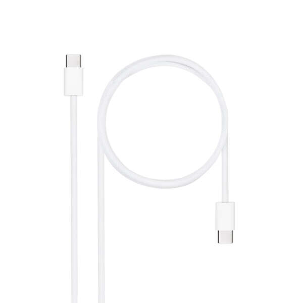 nanocable cable usb c 2.0 60w 3a usb c/m usb c/m 1m color blanco