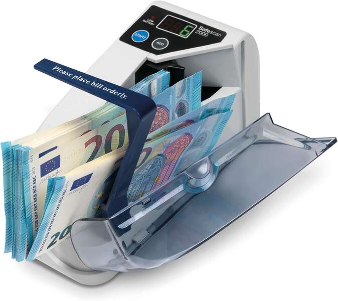 safescan 2000 contadora de billetes portatil funcion de suma borrado de resultados doble alimentacion