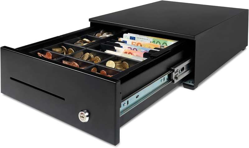 safescan hd 3342 cajon portamonedas uso intensivo 8 compartimentos para monedas 8 compartimentos para billetes hasta 2 millones de aperturas micro switch