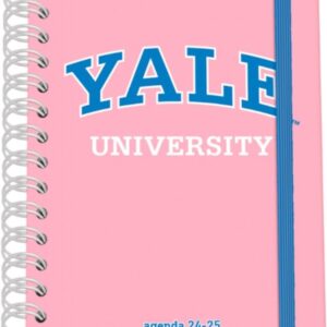 dohe yale pink lady agenda escolar espiral wire’o a5 semana vista papel 80g/m2 cubierta de carton plastificado cierre con goma elastica color rosa