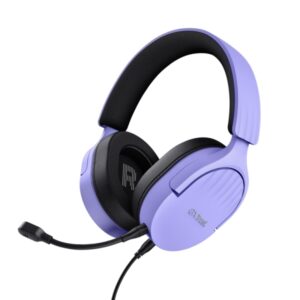 trust gxt489 fayzo auriculares gaming con microfono flexible y desmontable diadema ajustable controles de facil acceso cable de 1.2m color morado