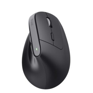 trust bayo+ raton ergonomico inalambrico recargable 2400dpi 6 botones color negro