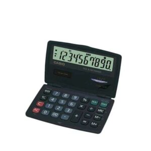 casio sl 210te calculadora de bolsillo 10 digitos tipo plegable pantalla extra grande alimentacion solar y pila color gris oscuro
