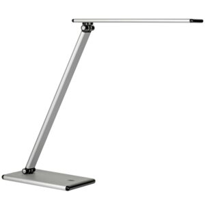 unilux lampara de escritorio led terra iluminacion led de bajo consumo diseño moderno y elegante brazo flexible para ajustar la luz color gris metalizado