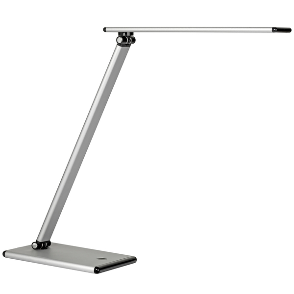 unilux lampara de escritorio led terra iluminacion led de bajo consumo diseño moderno y elegante brazo flexible para ajustar la luz color gris metalizado