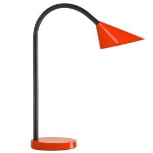 unilux lampara de escritorio sol diseño moderno y elegante luz led de bajo consumo brazo flexible para ajustar la direccion de la luz color rojo