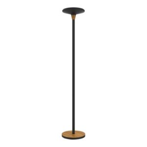 unilux baly bamboo lampara de pie led atenuador tactil de 3 intensidades luz calida fabricada en bambu y acero base resistente color negro