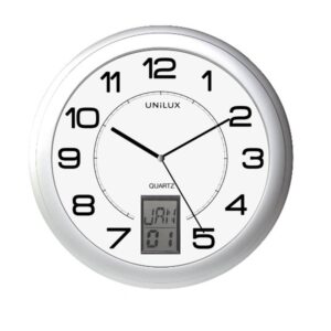 unilux reloj de pared instinct diseño moderno y minimalista funciona con pilas facil de instalar