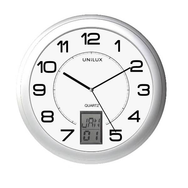 unilux reloj de pared instinct diseño moderno y minimalista funciona con pilas facil de instalar