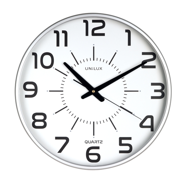 unilux reloj de pared maxi pop gris diseño moderno y llamativo gran tamaño para facil lectura color gris