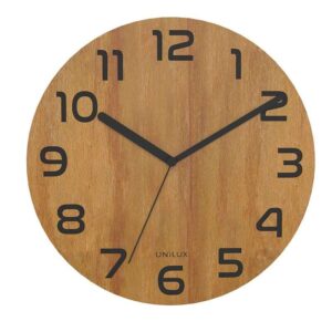 unilux reloj palma bamboo diseño elegante y moderno fabricado con materiales sostenibles color negro/madera