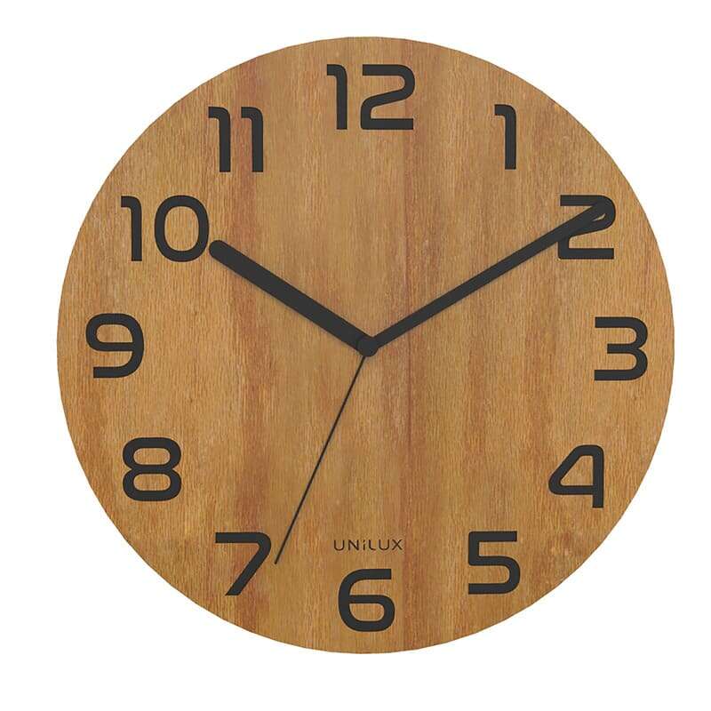 unilux reloj palma bamboo diseño elegante y moderno fabricado con materiales sostenibles color negro/madera