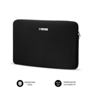 subblim business laptop sleeve neoprene funda para portatiles hasta 14" fabricada en neopreno delgada y ligera doble cremallera color negro