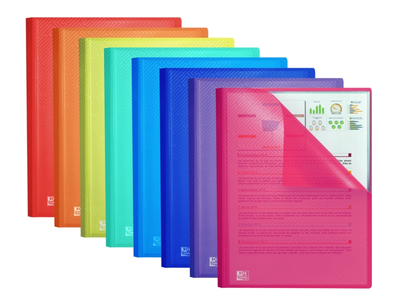oxford urban a4 carpeta de 80 fundas soldadas a4 tapa de plastico translucido colores surtidos