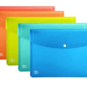 oxford urban a5 sobre portadocumentos de plastico rigido translucido a5 capacidad hasta 40 hojas cierre de broche colores surtidos