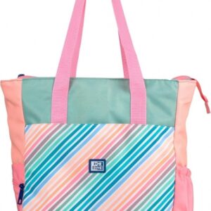 oxford colorblock tote bag convertible 2 en 1 capacidad de 30l para usar como bolso de mano o mochila compartimento acolchado bolsillos laterales poliester reciclado rpet