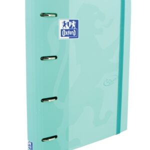 oxford europeanbinder touch a4+ carpeta de anillas con recambio cuadricula 5x5 tapa extradura cierre con goma elastica color ice mint pastel