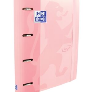 oxford europeanbinder touch a4+ carpeta de anillas con recambio cuadricula 5x5 tapa extradura cierre con goma elastica color flamingo pastel