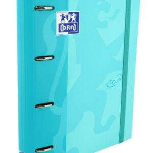 oxford europeanbinder touch a4+ carpeta de anillas con recambio cuadricula 5x5 tapa extradura cierre con goma elastica color azul pastel