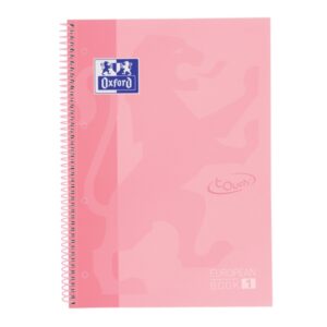 oxford school touch europeanbook 1 cuaderno a4+ 80 hojas microperforadas cuadricula 5x5mm tapa extradura color rosa