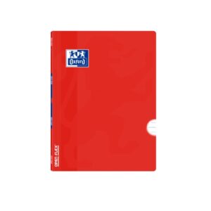 oxford school classic openflex libreta grapada a5+ 48 hojas 1 linea con margen tapa de plastico translucido ideal para estudiantes color rojo