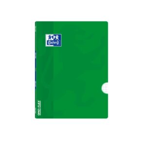 oxford school classic openflex libreta grapada a5+ 48 hojas cuadricula 4x4 con margen tapa de plastico translucido ideal para estudiantes color verde