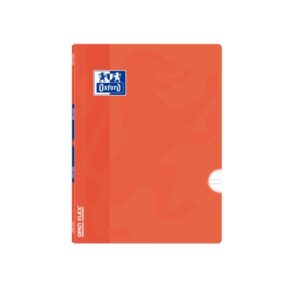 oxford school classic openflex libreta grapada a5+ 48 hojas pautado 3.5 con margen tapa de plastico translucido ideal para estudiantes color naranja