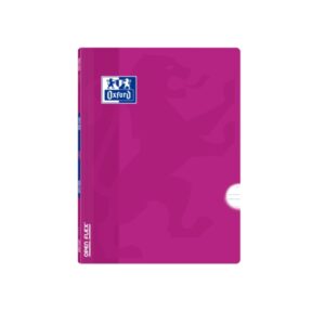 oxford school classic openflex libreta grapada a5+ 48 hojas pautado 3.5 con margen tapa de plastico translucido ideal para estudiantes color lila