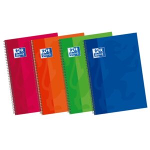 oxford school classic write&erase 4º cuaderno espiral tapa extradura resistente 1 linea con margen 80 hojas colores surtidos