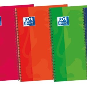 oxford school classic write&erase fº cuaderno espiral tapa extradura pauta 2.5mm con margen 80 hojas colores surtidos